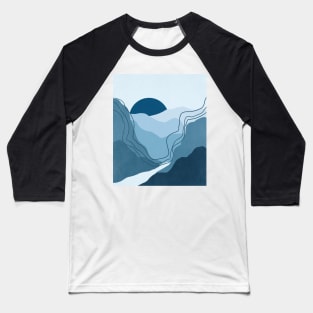 Modern Blue Mountains Baseball T-Shirt